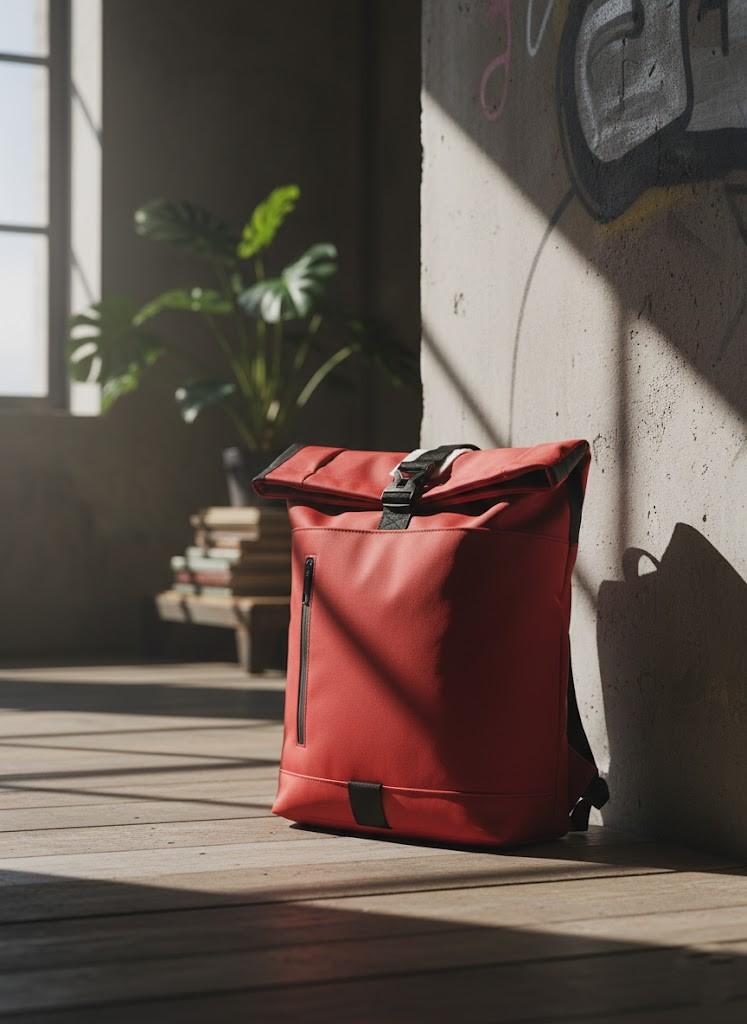 Roll-top hátizsák – piros