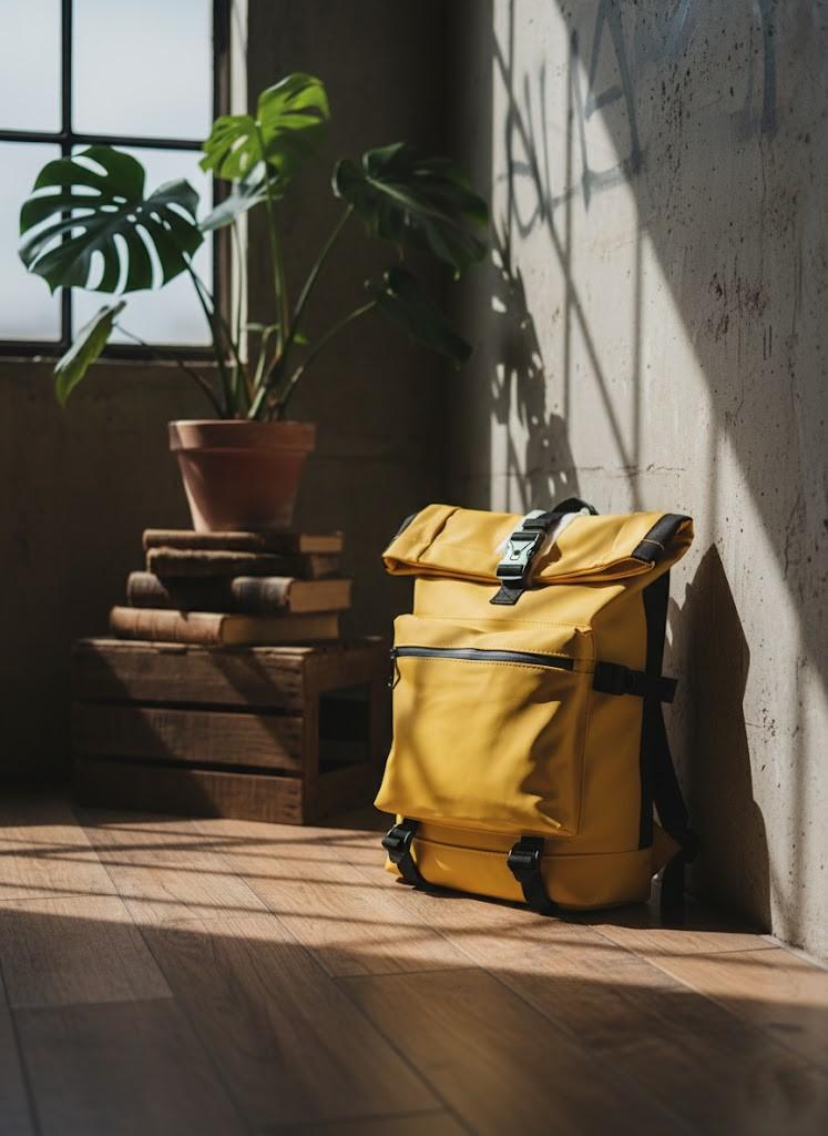 Roll-top hátizsák – sárga
