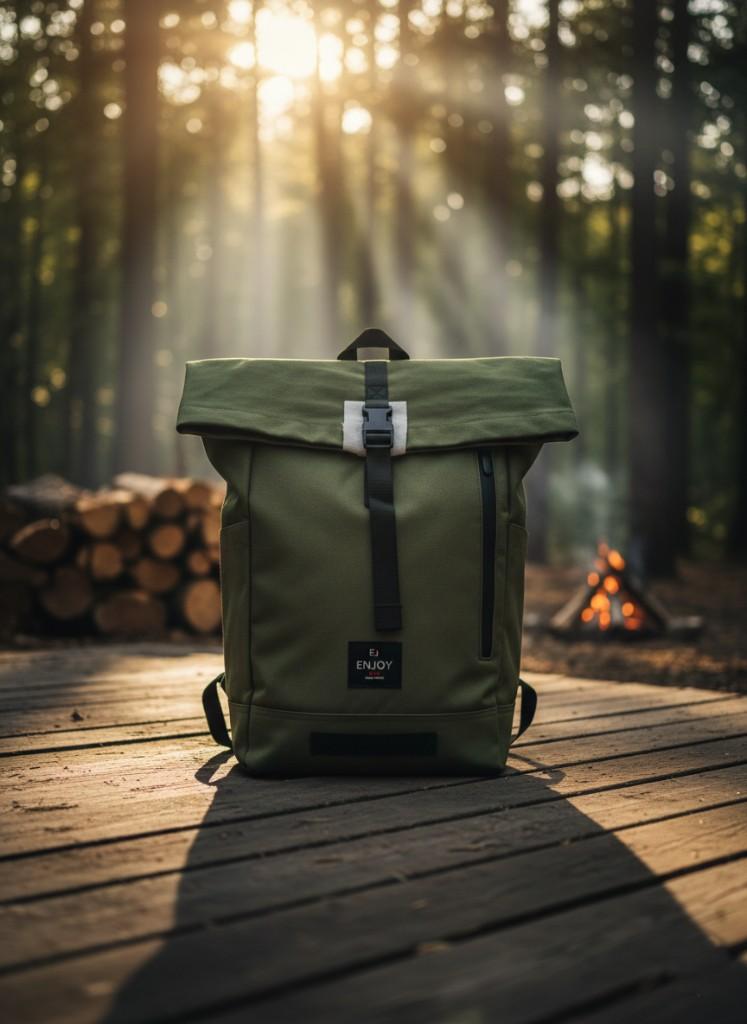 Roll-top hátizsák – olívazöld