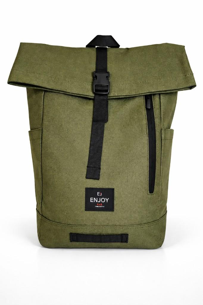 Roll-top hátizsák – olívazöld (ENJOY)